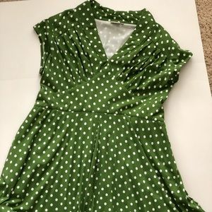 Green Polka Dot Dress, vintage style